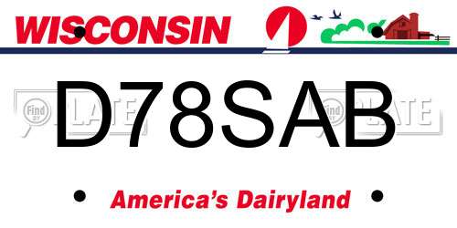 D78SAB Wisconsin License Plate