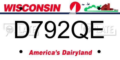 D792QE Wisconsin License Plate