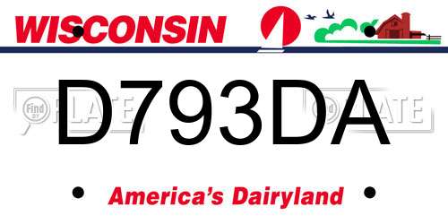 D793DA Wisconsin License Plate