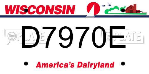 D7970E Wisconsin License Plate