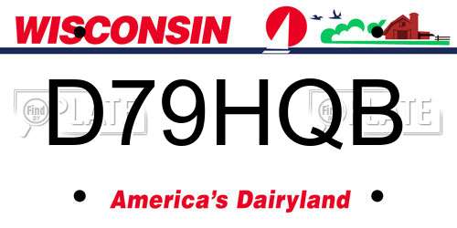 D79HQB Wisconsin License Plate