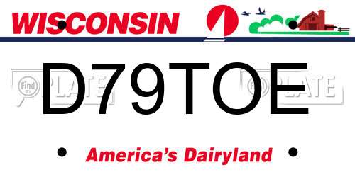 D79TOE Wisconsin License Plate