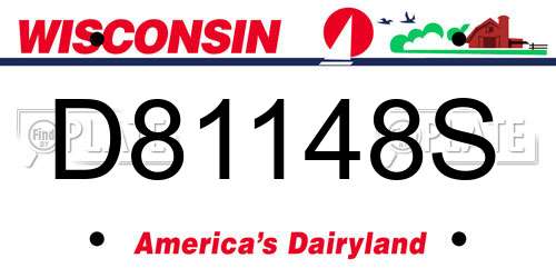 D81148S Wisconsin License Plate