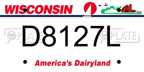 D8127L Wisconsin License Plate