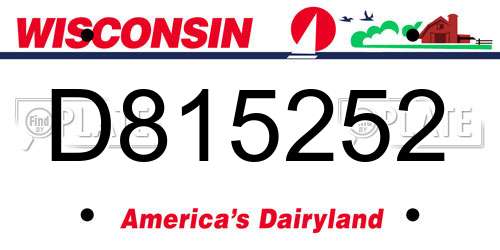 D815252 Wisconsin License Plate