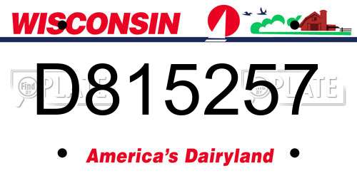 D815257 Wisconsin License Plate