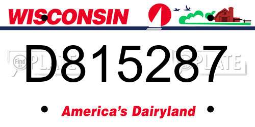 D815287 Wisconsin License Plate