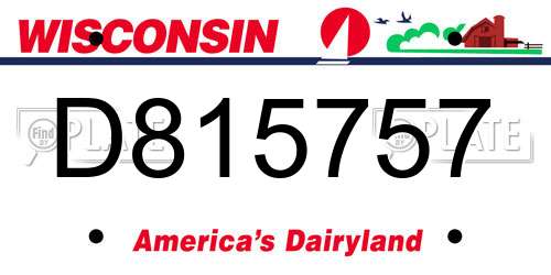 D815757 Wisconsin License Plate
