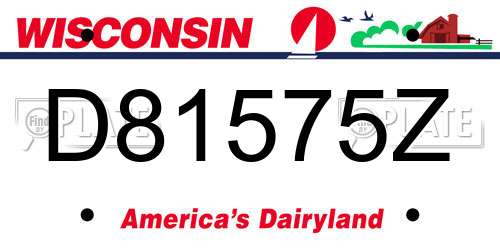 D81575Z Wisconsin License Plate