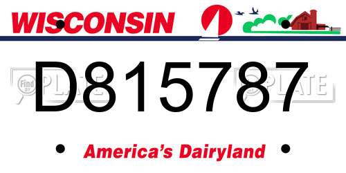 D815787 Wisconsin License Plate
