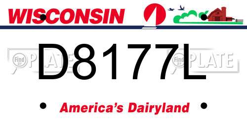D8177L Wisconsin License Plate