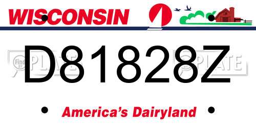 D81828Z Wisconsin License Plate