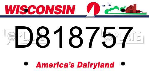 D818757 Wisconsin License Plate