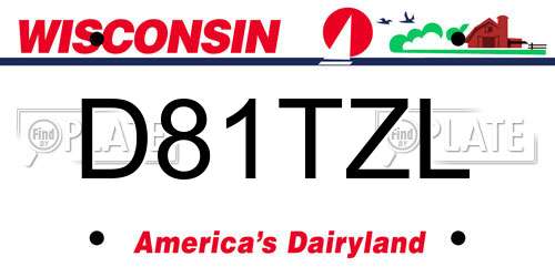 D81TZL Wisconsin License Plate