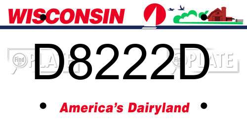 D8222D Wisconsin License Plate