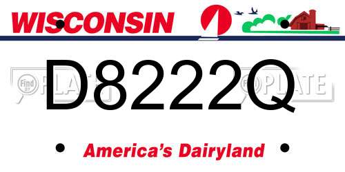 D8222Q Wisconsin License Plate