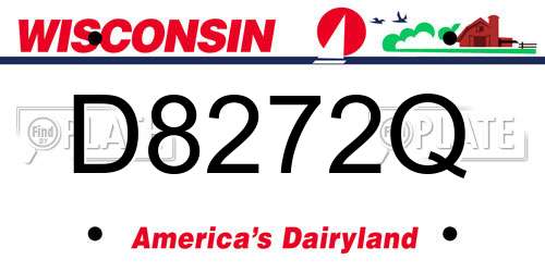 D8272Q Wisconsin License Plate