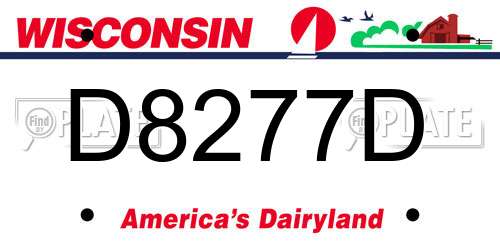 D8277D Wisconsin License Plate