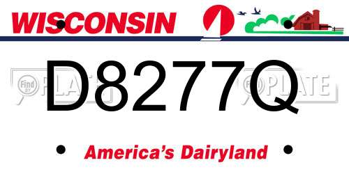 D8277Q Wisconsin License Plate