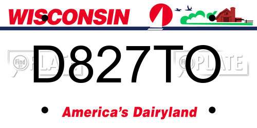 D827TO Wisconsin License Plate
