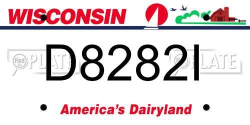 D8282I Wisconsin License Plate
