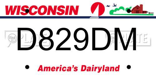 D829DM Wisconsin License Plate