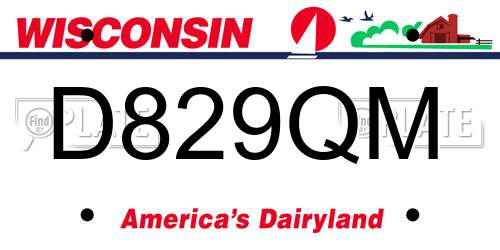 D829QM Wisconsin License Plate