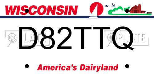 D82TTQ Wisconsin License Plate
