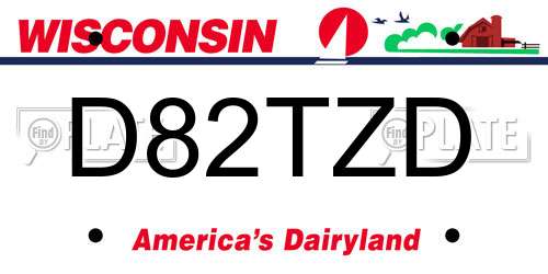 D82TZD Wisconsin License Plate