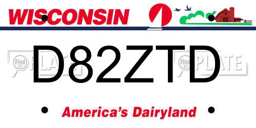 D82ZTD Wisconsin License Plate