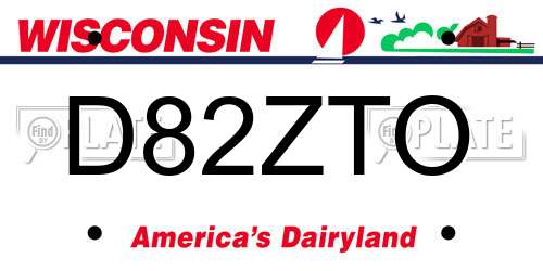 D82ZTO Wisconsin License Plate