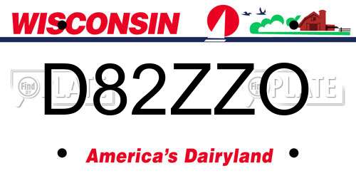 D82ZZO Wisconsin License Plate