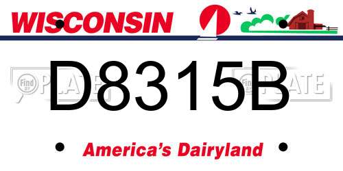 D8315B Wisconsin License Plate