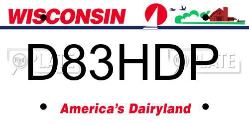 D83HDP Wisconsin License Plate