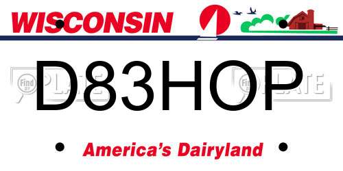 D83HOP Wisconsin License Plate
