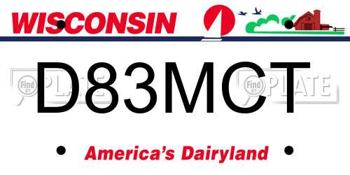 D83MCT Wisconsin License Plate