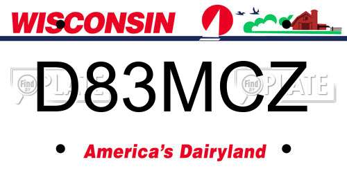 D83MCZ Wisconsin License Plate