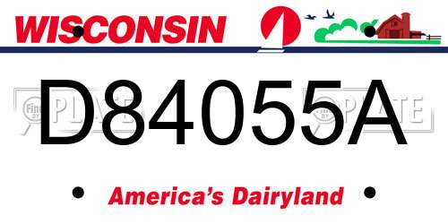 D84055A Wisconsin License Plate