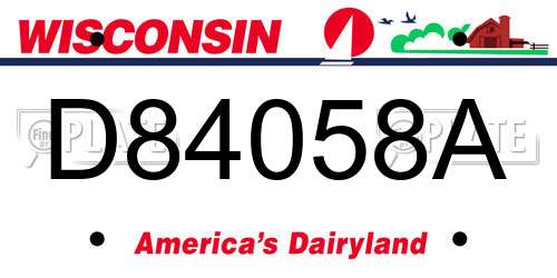 D84058A Wisconsin License Plate