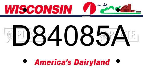 D84085A Wisconsin License Plate