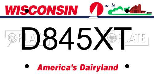D845XT Wisconsin License Plate