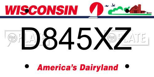 D845XZ Wisconsin License Plate