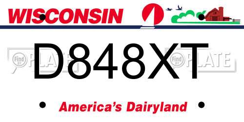 D848XT Wisconsin License Plate
