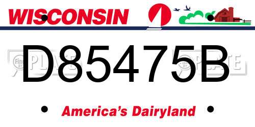 D85475B Wisconsin License Plate