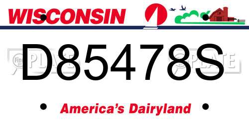 D85478S Wisconsin License Plate