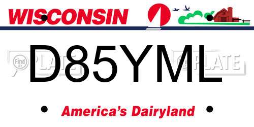 D85YML Wisconsin License Plate