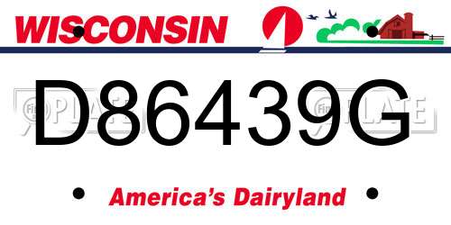 D86439G Wisconsin License Plate
