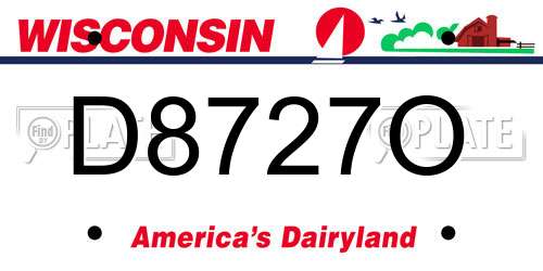 D8727O Wisconsin License Plate