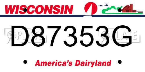 D87353G Wisconsin License Plate