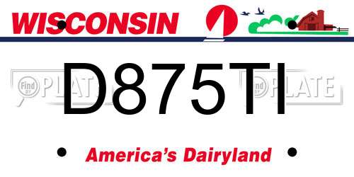 D875TI Wisconsin License Plate